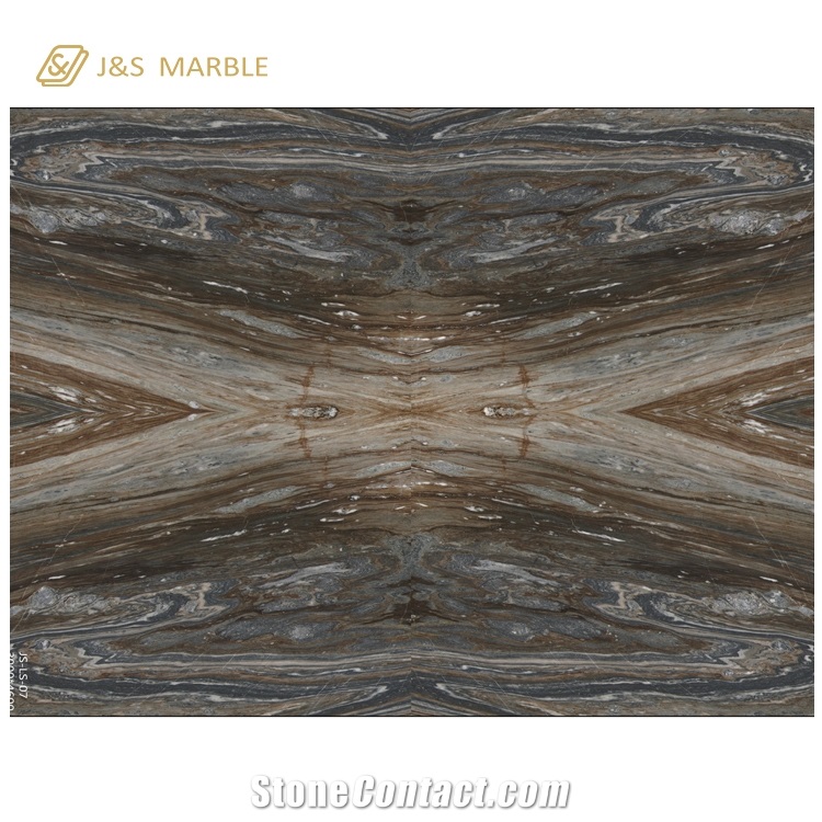 Polished Blue Palissandro Marble with Black Veins