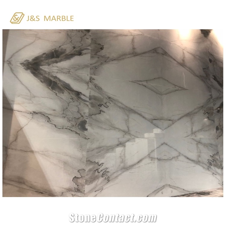 Polished Slab Lincoln White Marble for Floor