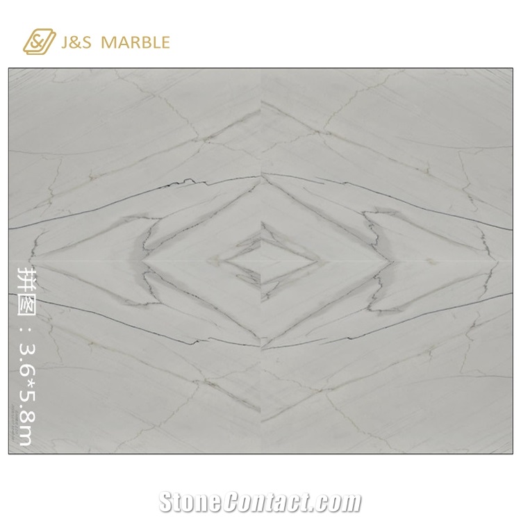 Polished Slab Lincoln White Marble for Floor