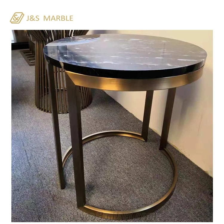 Simple Black Table Make Marble and Material