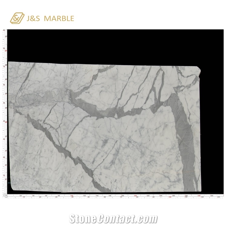 Statuario White Marble Slab for Kitchen