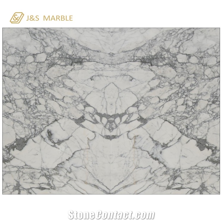 Statuario White Marble Slab for Kitchen