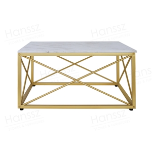Gold Leg Rectangular Marble Dining Table