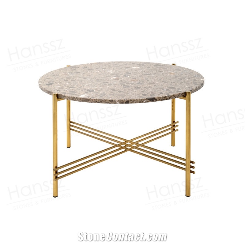 Modern Round Faux Marble Coffee Table