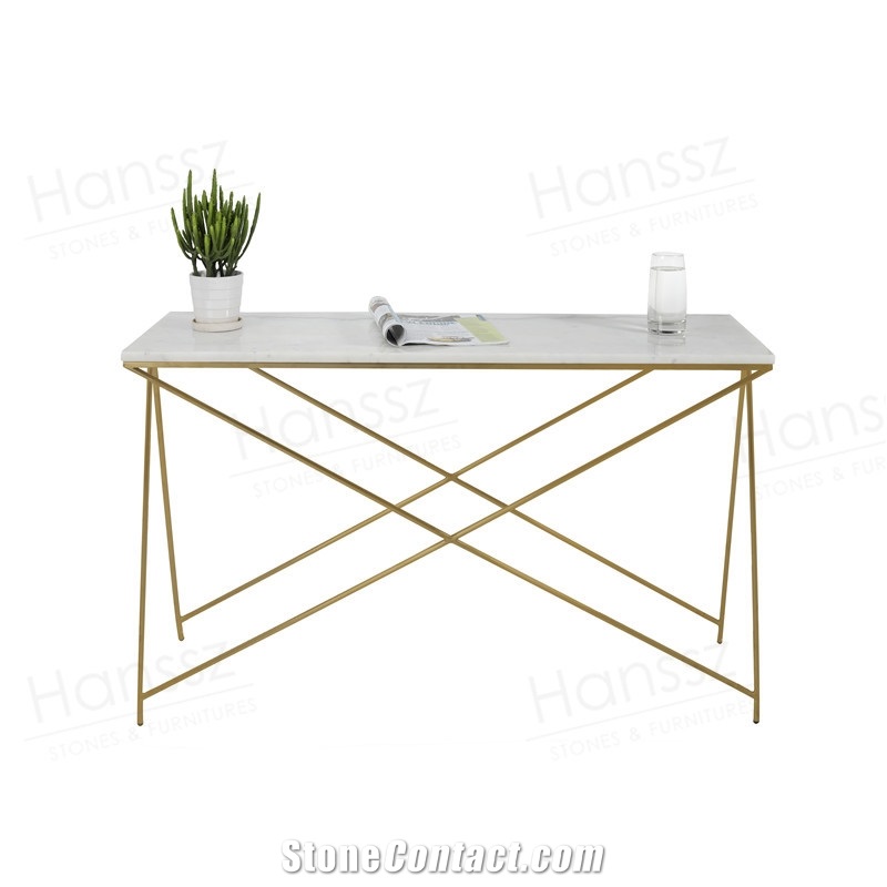 Modern Square White Marble Coffee Table