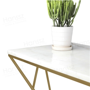 Modern Square White Marble Coffee Table