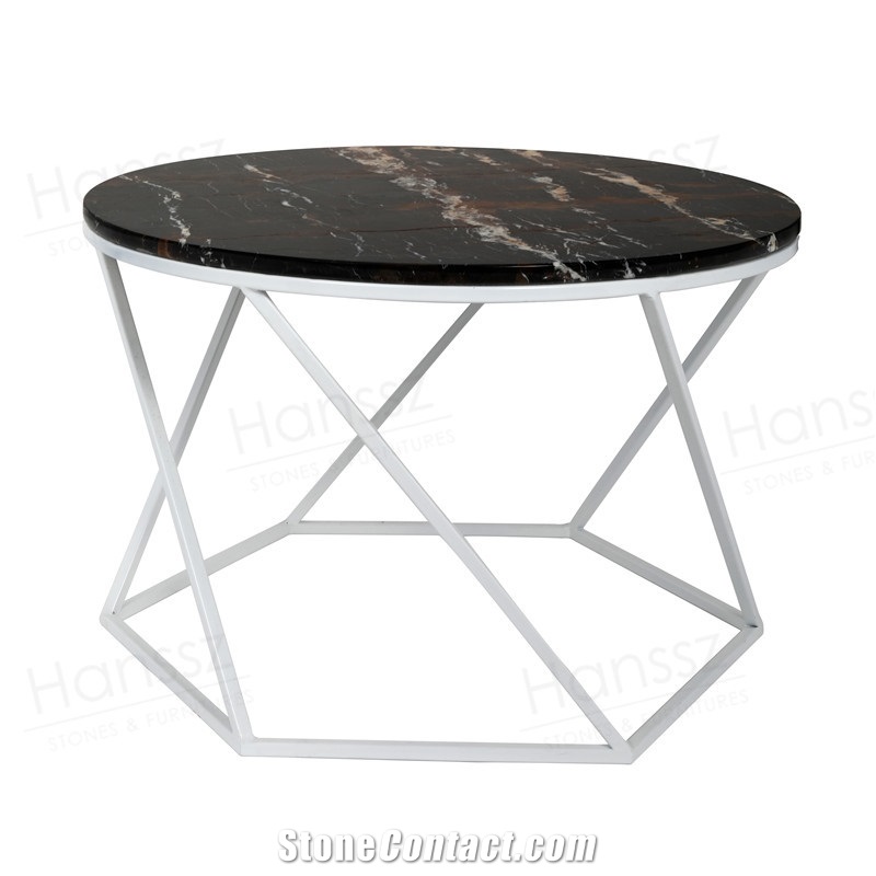 Round Marble Metal Coffee Table