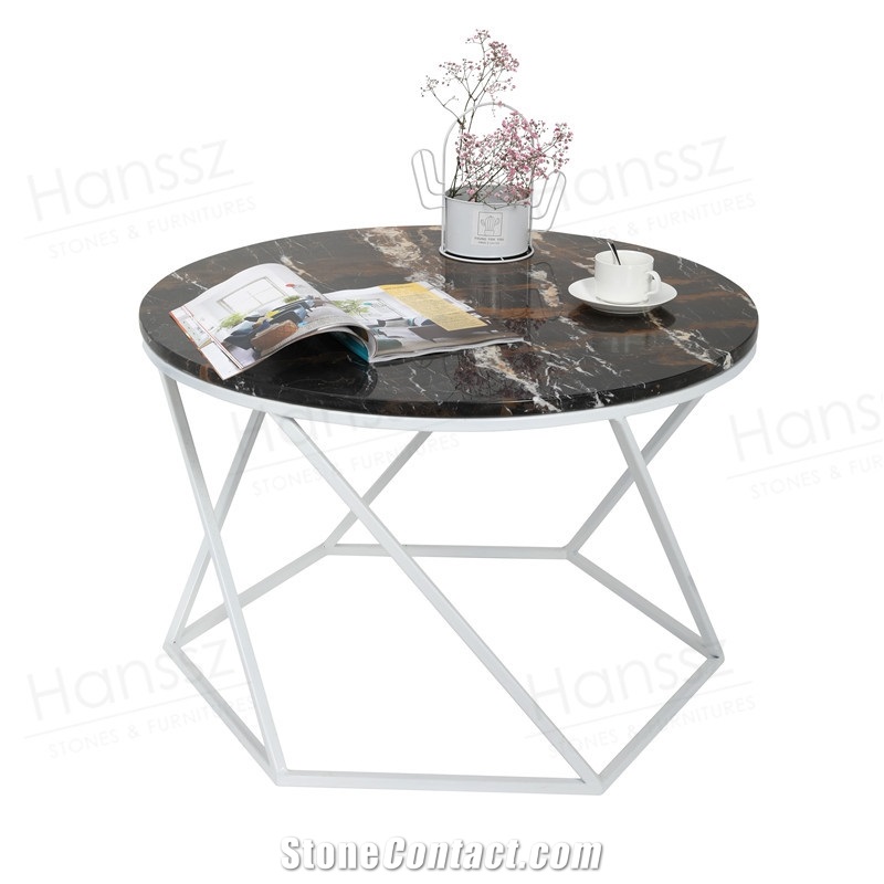 Round Marble Metal Coffee Table