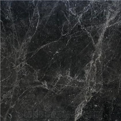 Dark Spider Grey Marble Tiles, Slabs