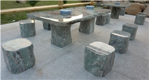 Nine Dragon Jade, Tea Tables, Chair, Round Tables,Stone Furniture