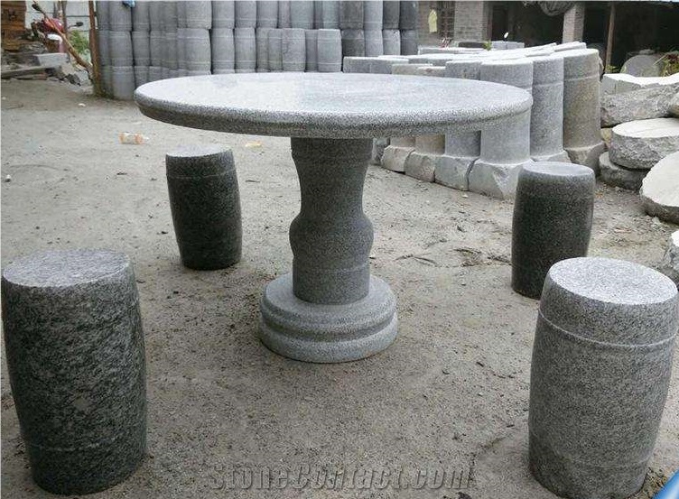 Sesame White Tea Tables, Chair, Round Tables,Garden Stone Furniture