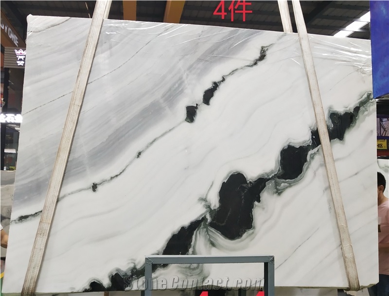 Panda White Marble Tiles Room Floor Cover Panel