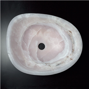 Pink Onyx Stone Oval Basin,Alabaster Wash Sinks