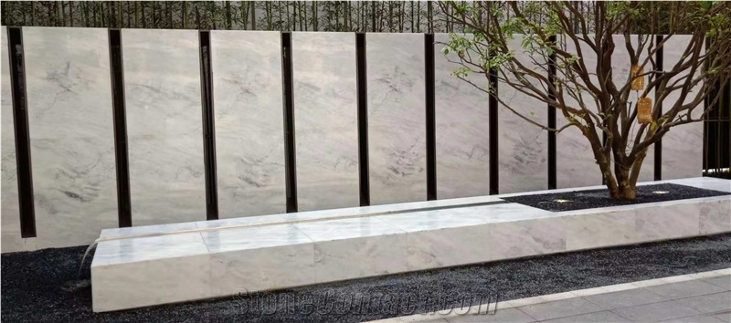 Natural Polished White Chinese Marble Tiles Slab