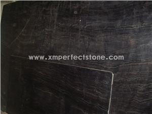Antique Black/Ancient Wood Grain Marble Slab&Tile