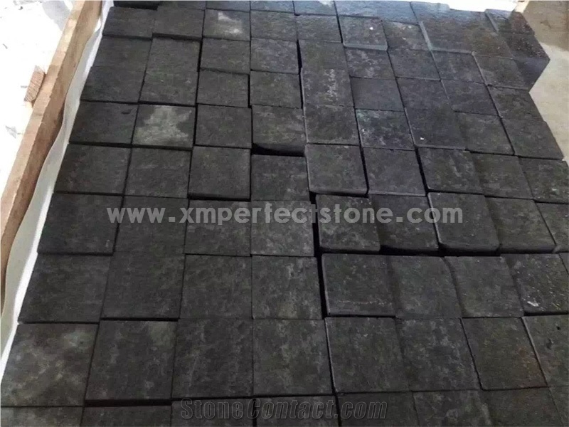 Black Basalt Cubes Paving Stone Paving