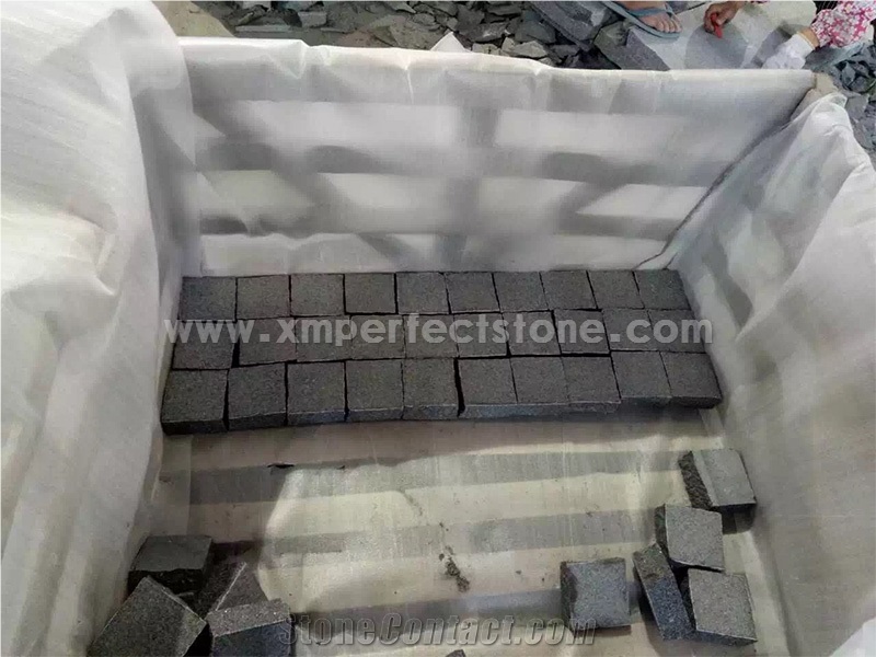 Black Basalt Cubes Paving Stone Paving