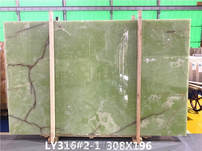 Hot Sale Translucent Green Onyx Slabs Tiles