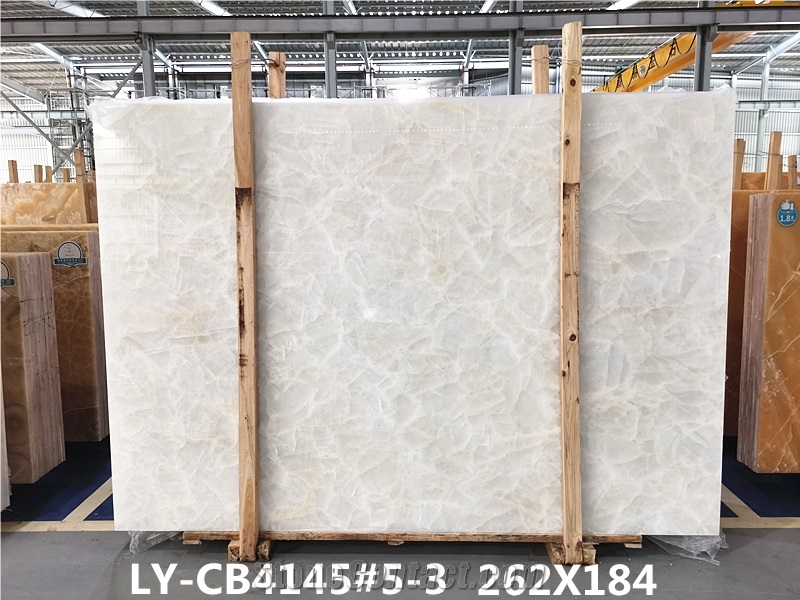 White Onyx Ice Connected Onyx Slabs