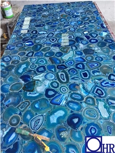 Blue Agate Semiprecious Stone Slab Price