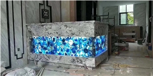 Blue Agate Semiprecious Stone Slab Price