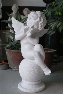 Chinese White Marble Human Angel Baby Sculptures