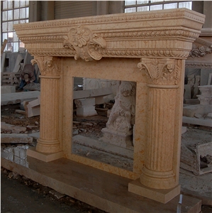 Egypt Sunny Gold Marble Fireplace Mantel