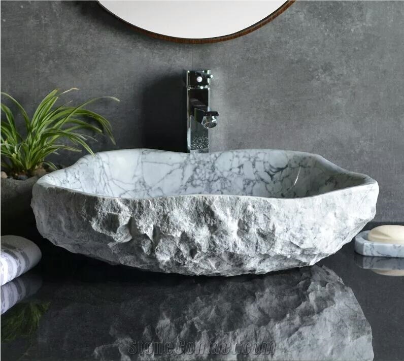 China Carrara Marble Sink, White Martble Basins