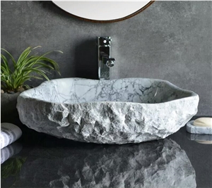 China Carrara Marble Sink, White Martble Basins