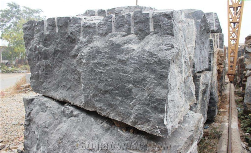 China Black Limestone Black Stone Slabs&Tiles