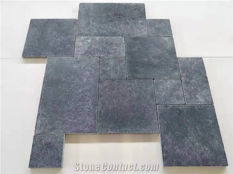China Black Limestone French Pattern Paving Tiles