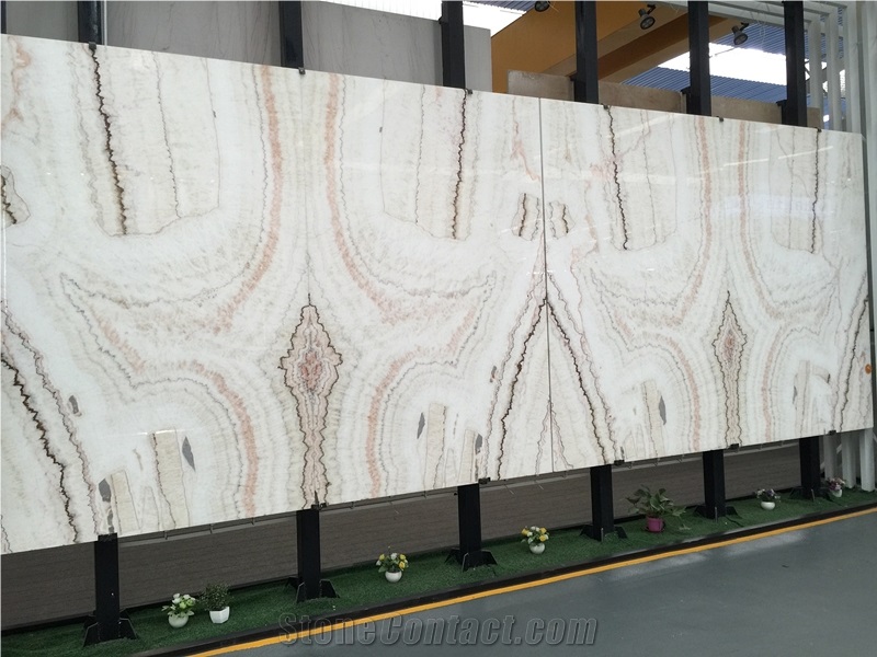 China White Onyx Polished Slabs for Wall Decorate
