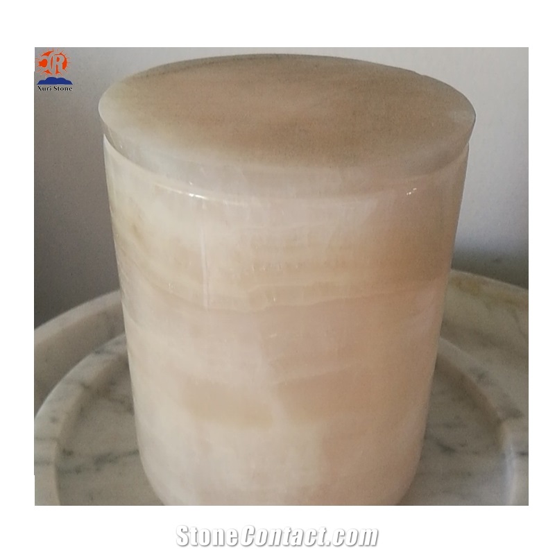 China Wholesaler White Onyx Candle Jar