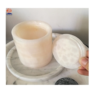 China Wholesaler White Onyx Candle Jar