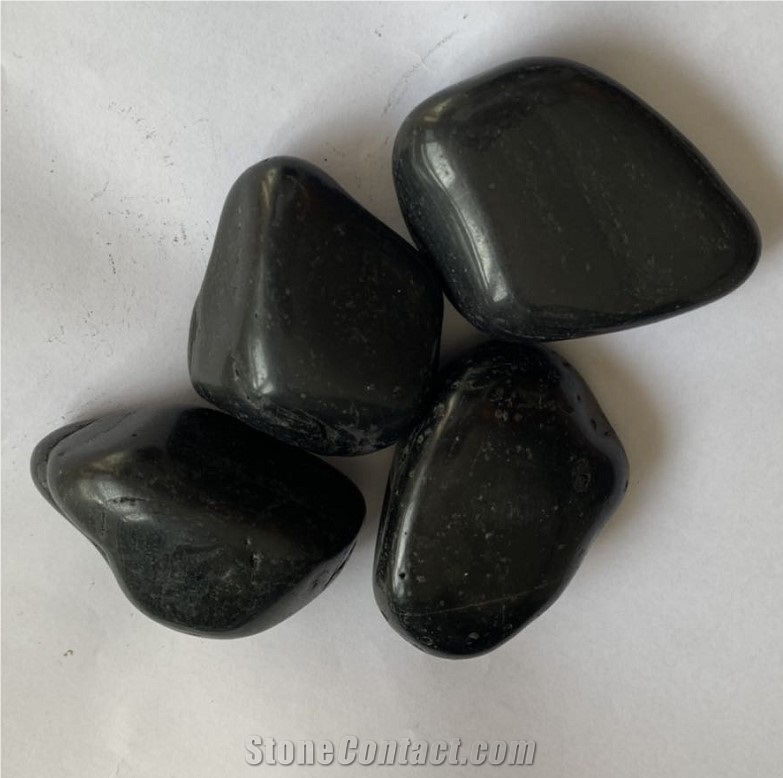 A Grade High Shinny Black Polished Pebble