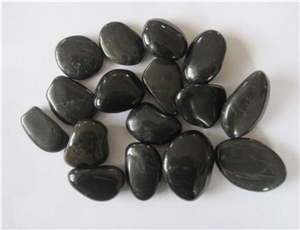 Decorative High Polished Black Pebble Stone