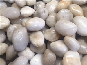Highly Polished White Pebble Stone for Sale