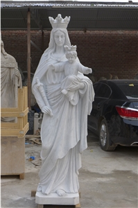 Hunan White Marble Virgin Mary Sculpture