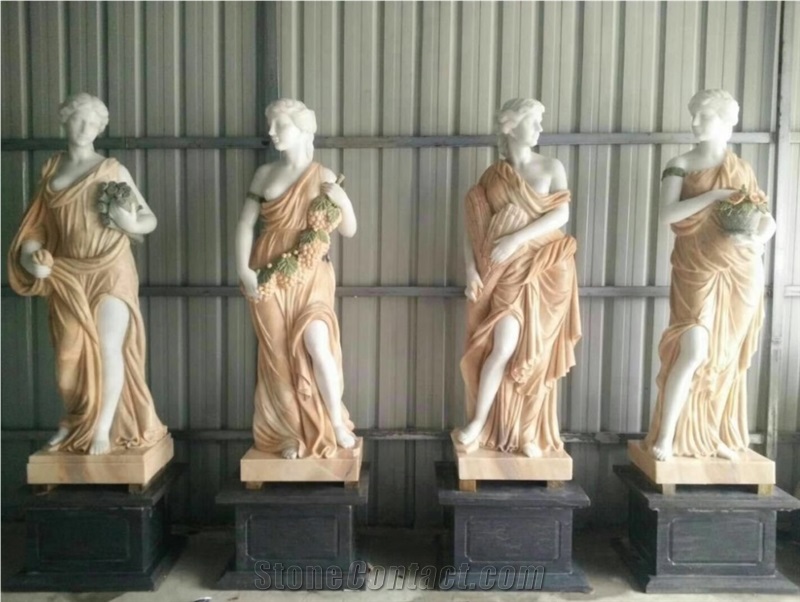 Marble Life Size Four Seasons Angel Sculpture