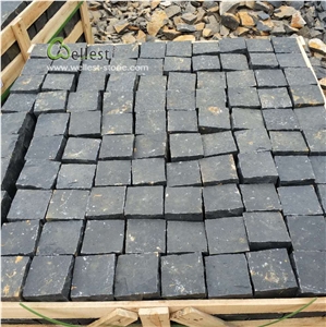 B653 Black Basalt Cube Paving Stone 10x10x10cm