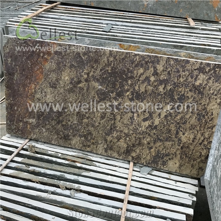 China Green Rusty Wall Floor Slate Tiles