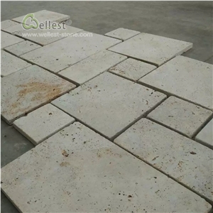 T105 White Beige Travertine Floor Tiles