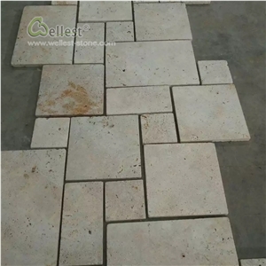 T105 White Beige Travertine Floor Tiles