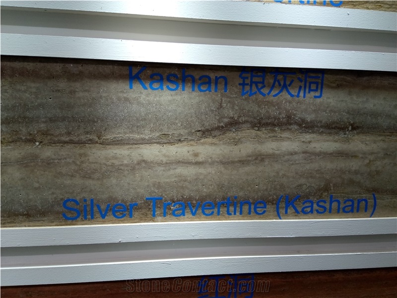 Kashan Silver Travertine Slabs, Tiles