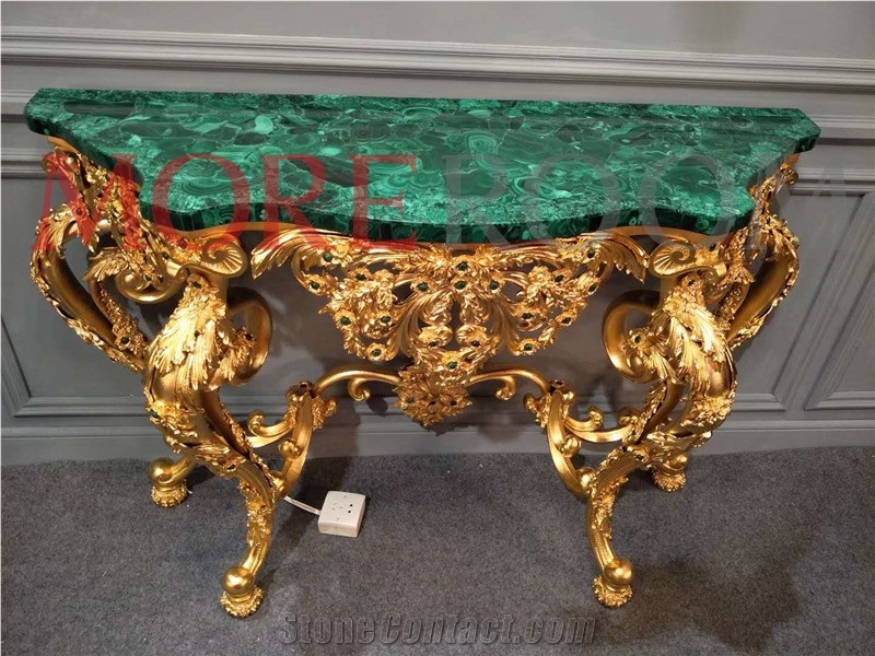 Golden Malachite Dining Table Top