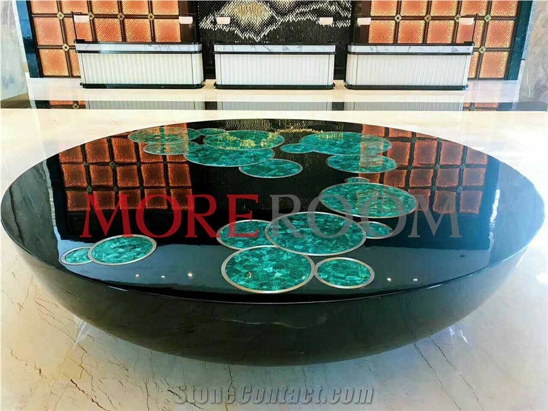 Golden Malachite Dining Table Top