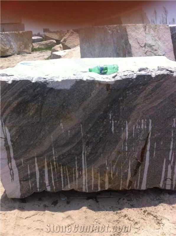 Ash Grey Granite Block Stone Quarry Big Raw