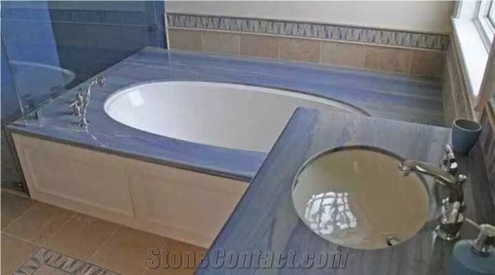 Azul Macaubas Blue Color Countertops Bathroom