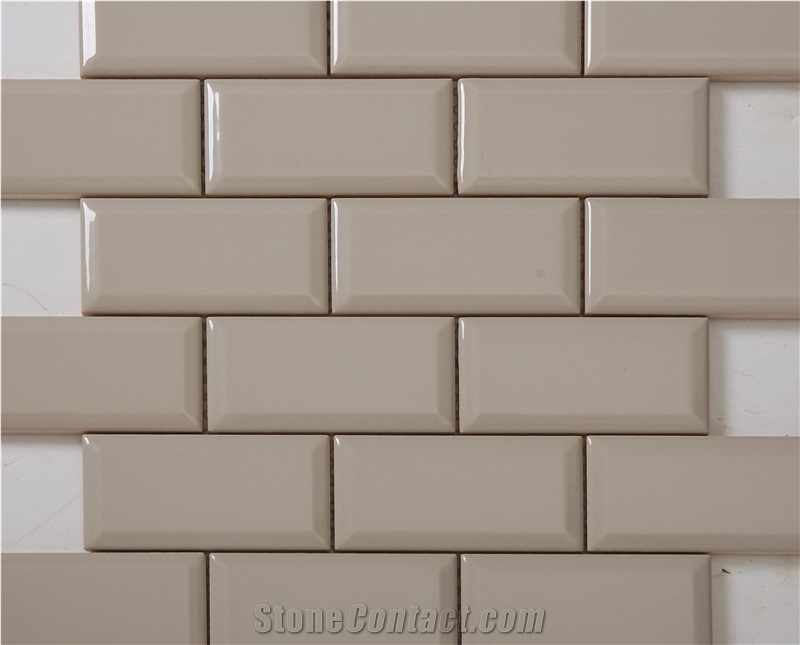 Beige Ceramic Mosaic Wall Floor Building Decration