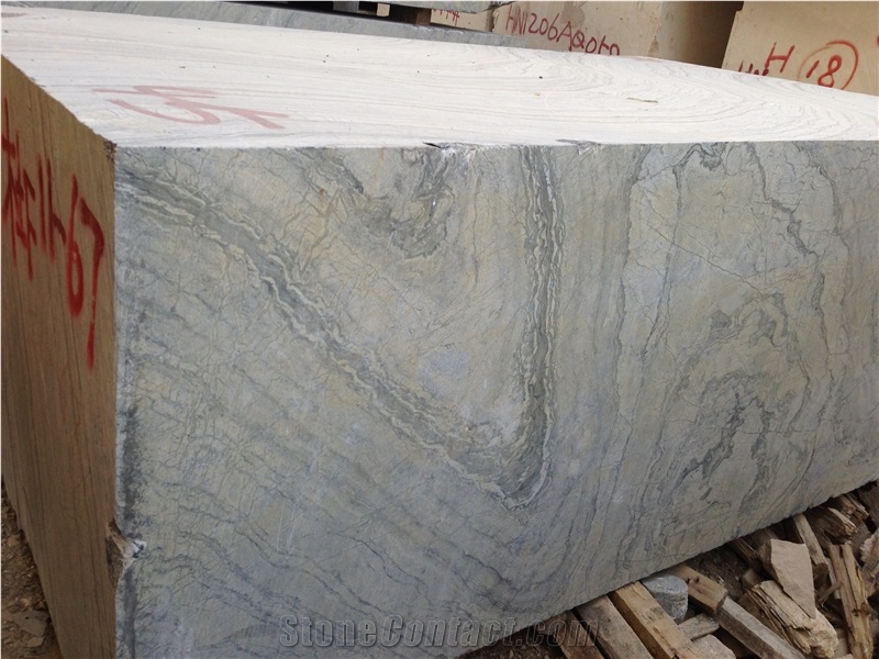 Black Forest Marble Block Silver Wave Wood Stone